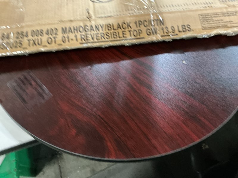 Condition photo showing Good Condition for flash furniture glenbrook 24" round table top with black or mahogany reversible laminate top mahogany 24" round