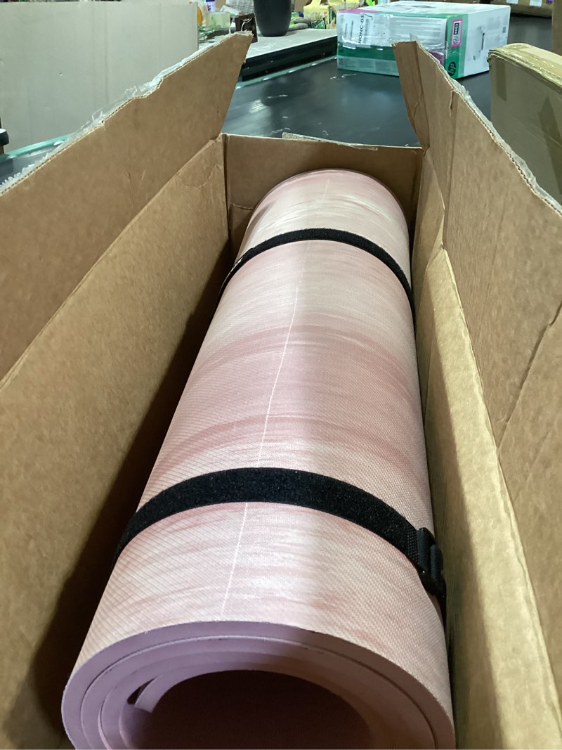 Condition photo showing Good Condition for umineux extra thick yoga mat, 2/5 inch (10mm), natural rubber and tpe non slip yoga mats with strap for women men, eco friendly exercise mat for yoga, pilates and home workout 72" x 24" x 2/5" parfait pink