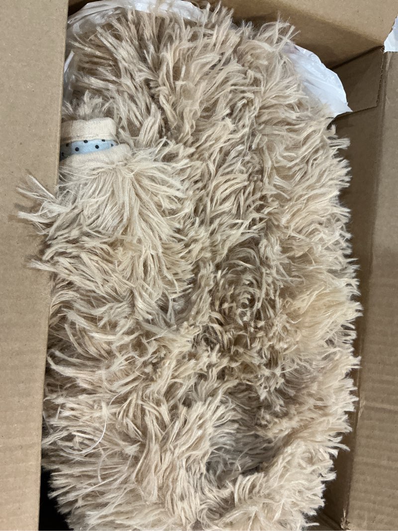 Condition photo showing Good Condition for runner rug for bedroom, 2x6 soft shag fluffy area rugs for girls boy's room, plush shaggy carpet with non-slip bottom for living room dorm, beige 2' x 6' (rectangular) beige