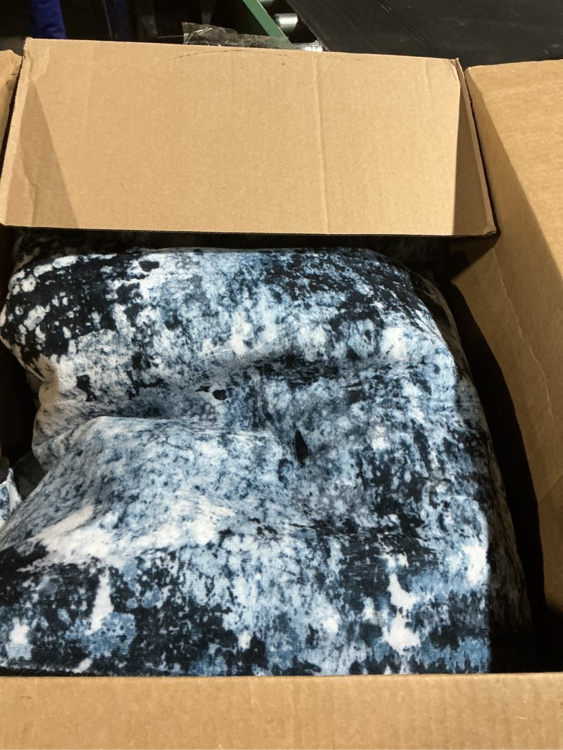 Condition photo showing As Is for Rugflix 8x10 Area Rugs for Living Room, Washable Large Rug Stain-Resistant Low Pile, Modern Dark Carpet for Dining Room Home Office Kid Room Nursery Bedroom, Navy Blue/Black Ocean Blue 8' x 10' (Rectangular)