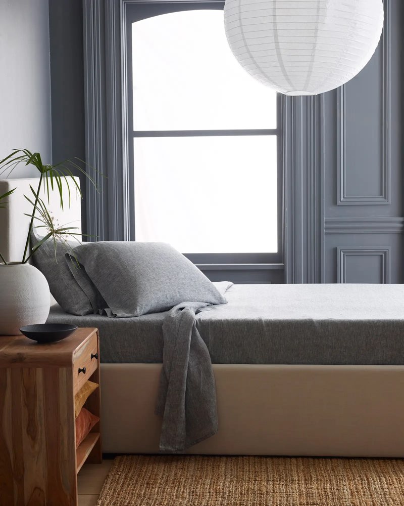 european linen chambray deluxe bedding bundle