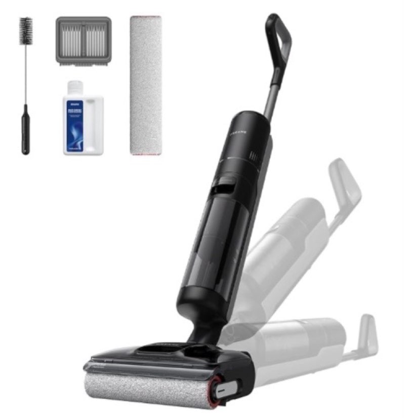 DREAME H12 Pro FlexReach Wet Dry Vacuum Cleaner, 0 Tangle Cordless Vacuum Mop All-in-One for Hard Floors, 180° Lie-Flat Floor Cleaner Machine with 194°F Hot Self-Cleaning, 50Mins Runtime