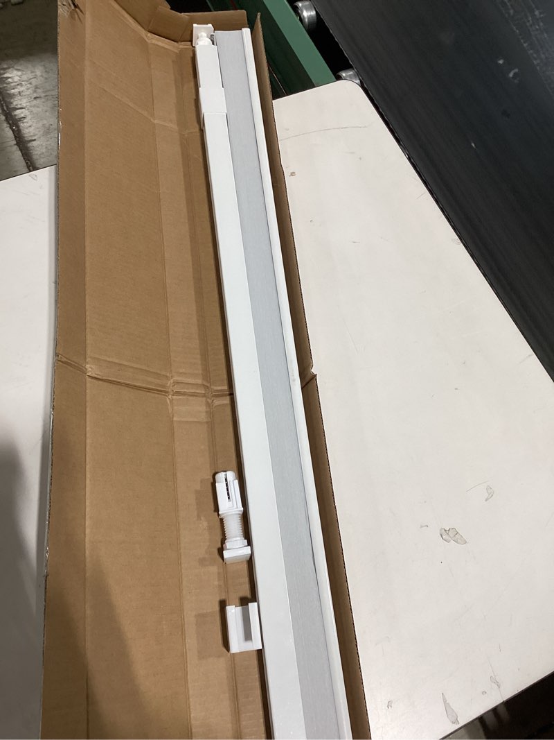 Condition photo showing As Is for lazblinds cordless cellular shades, no tools no drill blackout honeycomb shades pleated blinds for windows, 36'' w x 48'' h, silver white blackout-silver white 36'' w x 48'' h