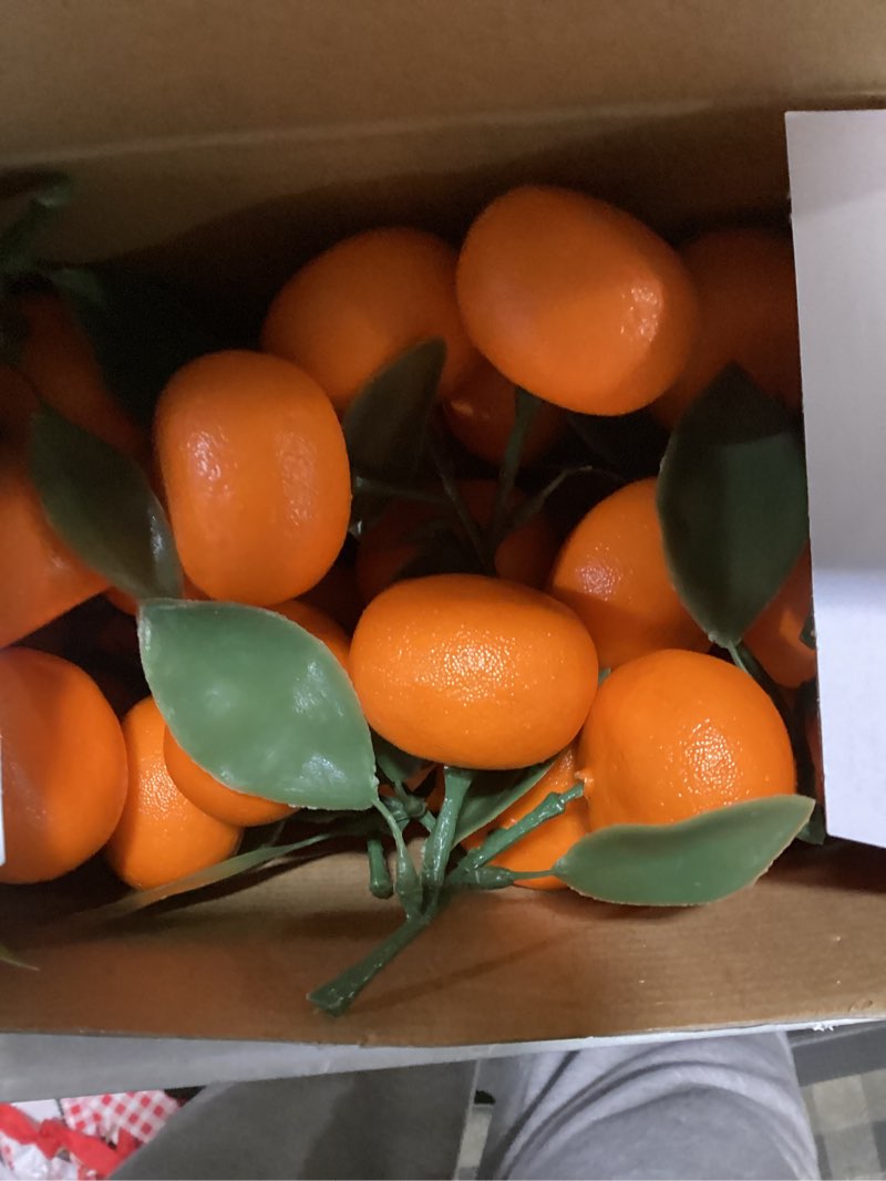 Condition photo showing New/Like New for willbond 15 clusters artificial mini orange simulation decorative tangerine kitchen table fake orange realistic artificial fruit bowl tray faux fruit for home party kitchen festival decor