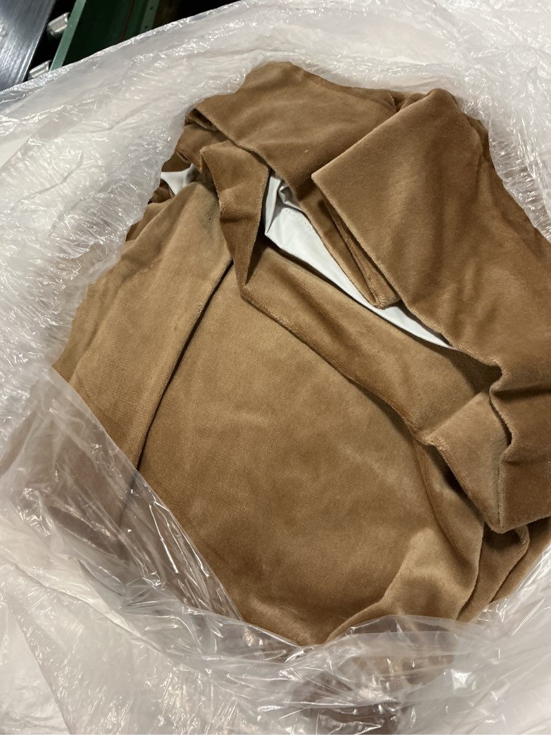 Condition photo showing Good Condition for cotton velvet true blackout curtain, 48x96, camel