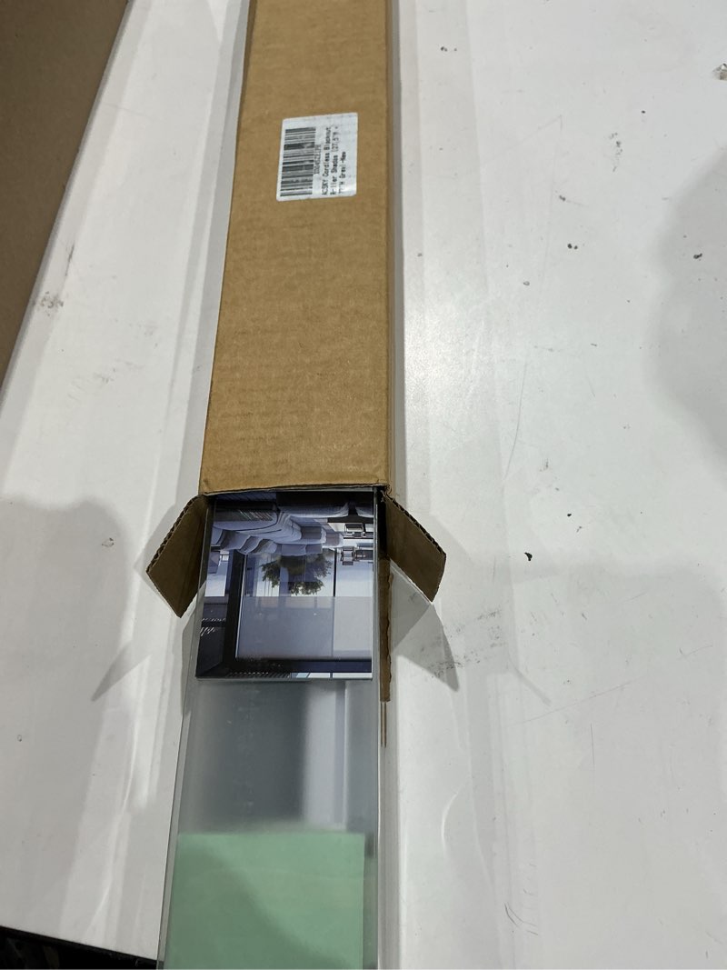 Condition photo showing New/Like New for aosky cordless roller shades blackout blinds for windows room darkening rolled up shades with spring system, uv protection window shades door blinds for home and office (27.5" w x 72" h, grey) 27.5"w x 72"h grey
