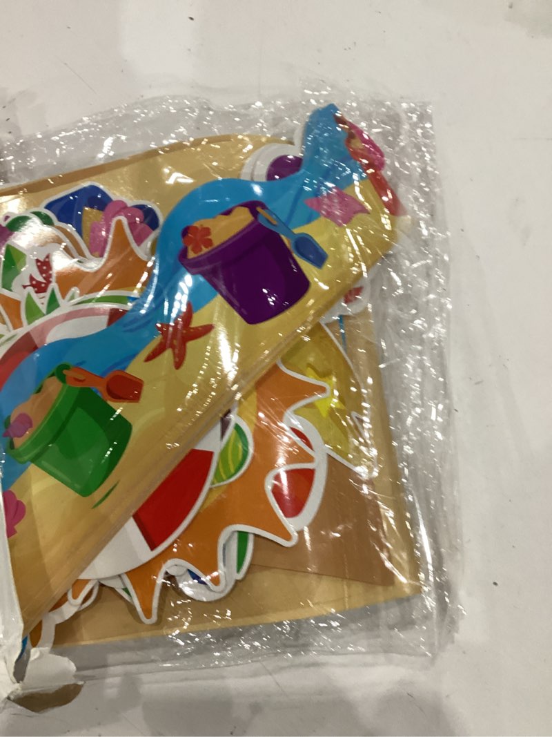 Condition photo showing Good Condition for faccito 57 pcs summer bulletin board decorations set our summer bucket list classroom decor hawaii sun beach bucket paper cutouts with borders for home school hawaiian tropical party supplies