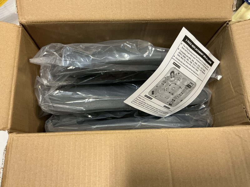 Condition photo showing Good Condition for 3-pack replacement head rest pillows for artesian, tropic seas, south seas spas (2018-2025), non-absorbent pu comfort foam, rust free pins, tool free snap-in fit for 840le, 748l, 523l, tahiti, maui