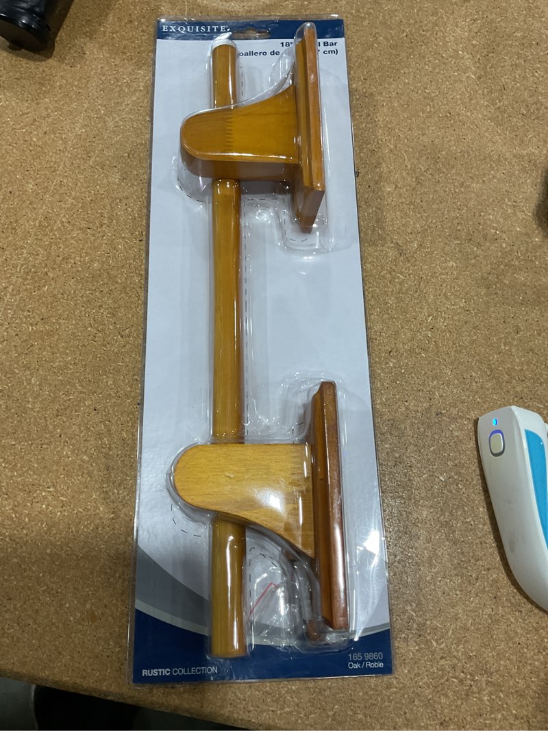 Condition photo showing New/Like New for 165 9860 18" rustic oak towel bar
