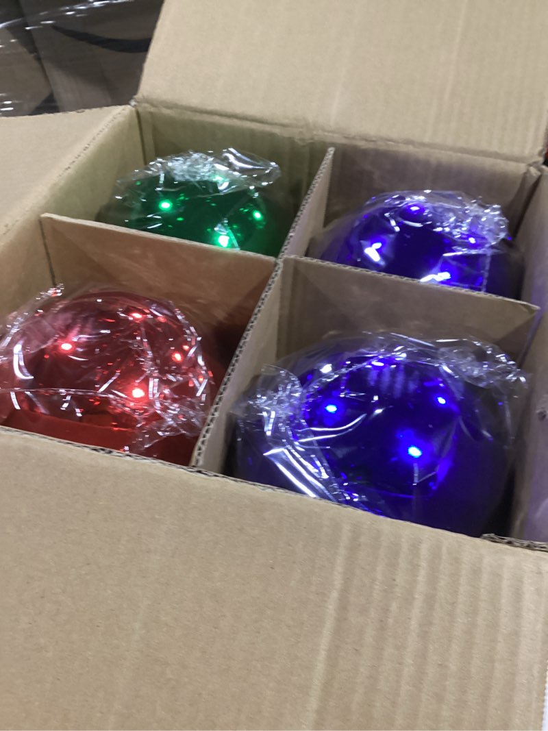 Condition photo showing Good Condition for Jenaai 6 Inch Large Christmas Ball Ornaments Giant Jumbo Shiny Christmas Ornament Extra Large Balls with String and Cap for Lawn Yard Decoration(Multicolor,8 Pcs) Multi Color 8