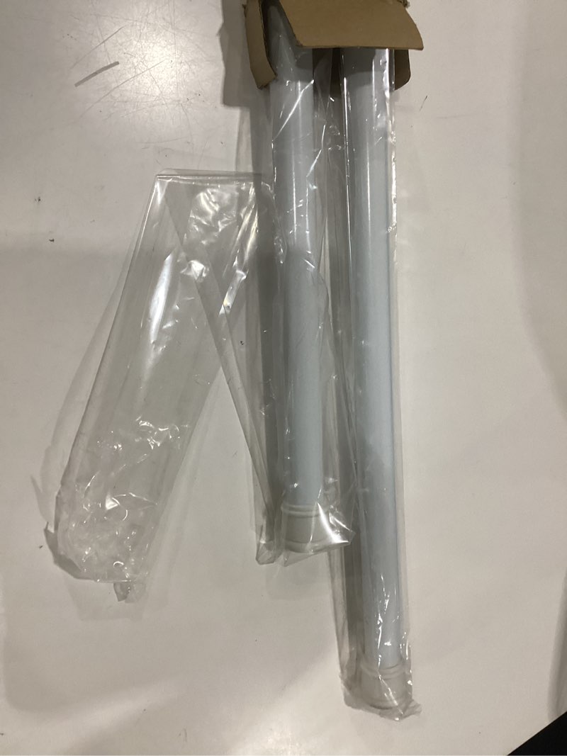 Condition photo showing Good Condition for 2 pack no sectional assembly tension curtain rod 56-104 inch, 1" diameter spring long adjustable shower curtain rods for bathroom windows closet no drilling no rust, white white, 2pack 56-104inch, no assembly