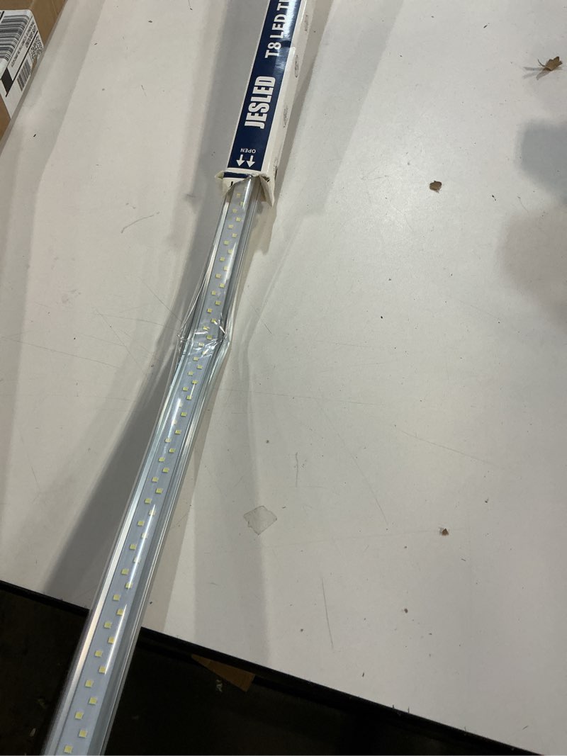 Condition photo showing As Is for Fluorescent Light Bulbs Replacement 4FT, T8 LED Bulbs 4 Foot Type A+B, 24W (65W Equivalent) 3200LM, 5000K Daylight, 48 Inch Tube, F32T8 or F40T12 LED Replacement, Non-Dimmable, 2-Pack 5000k 2 Pack