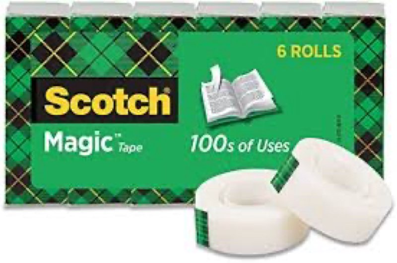Scotch 810S6 Magic Tape Rolls - 0.75" Width x 66.67 ft Length - 1" Core - Photo-safe, Easy Tear, Perforated, Writable Surface - Green