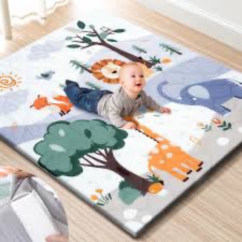 TINYHARBO Premium Foam Baby Play Mat 59x59 – Removable & Machine Washable Cover, Extra Thick Padding