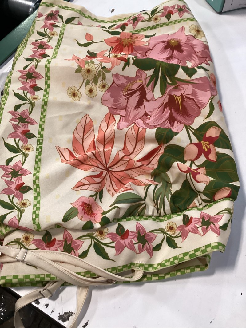 Condition photo showing New/Like New for soly hux women's boho floral cami top spaghetti strap sleeveless vacation summer camisole small beige floral