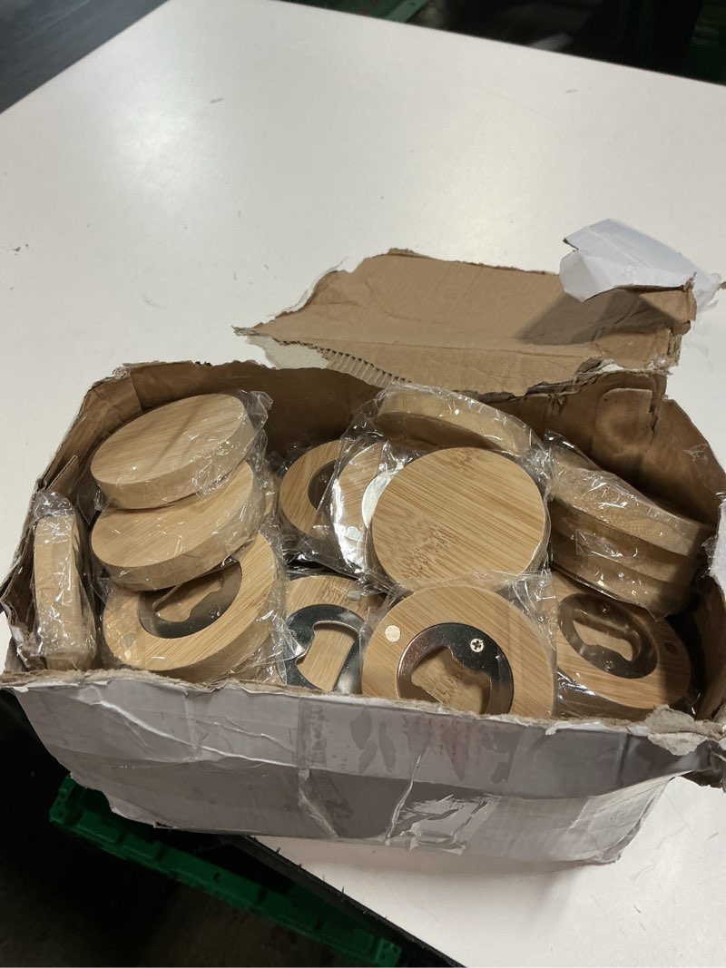 Condition photo showing Good Condition for vesici 70 pcs magnetic bottle opener 2.5in diy bamboo round shape beer openers wooden fridge magnet refrigerator sticker gift for beer lover wedding guest kitchens bars parties 70 round shape