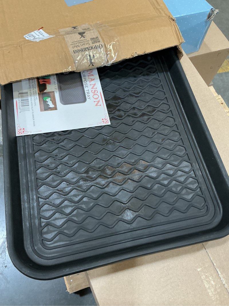 Condition photo showing Good Condition for ottomanson multipurpose all season boot tray mat, reusable pee pad for dogs, 15" x 30" black 1'3" x 2'6" (tray)
