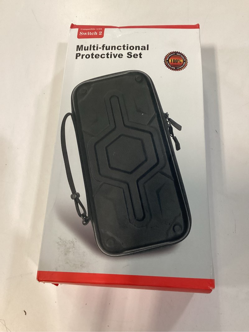 Condition photo showing New/Like New for Switch 2 Accessory Bundle, 9-in-1 Protection Kit: Travel Carrying Case, Dockable Hard Shell, Silicone Grip Cover, 2 Tempered Glass Screen Protectors, 4 Thumb Grips for Switch 2 All-in-One Complete Set