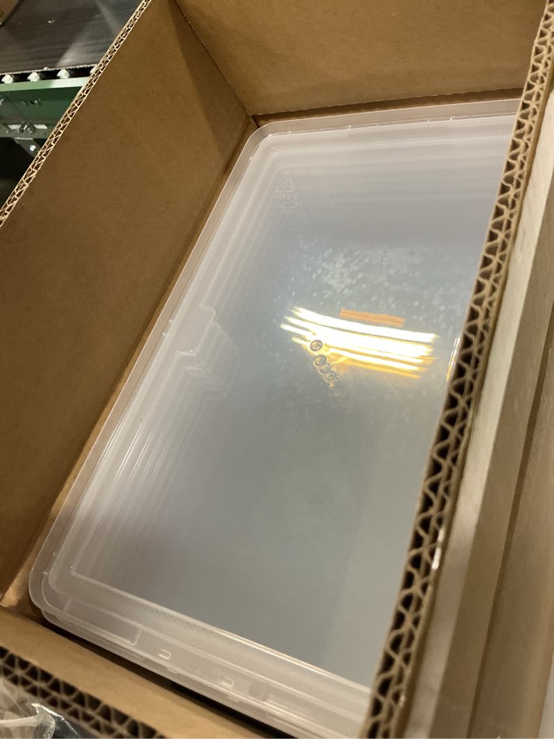 Condition photo showing Good Condition for Citylife 7.8 QT 6 Pack Small Storage Bins Plastic Storage Container Stackable Box with Lids for Organizing, Clear White Clear White 7.8 QT(6 Pack)