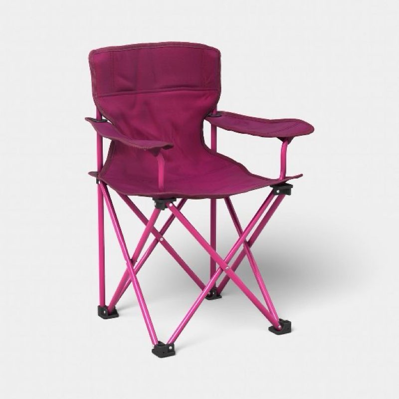 kids' foldable quad outdoor portable camping chair berry/pink - sun squad™