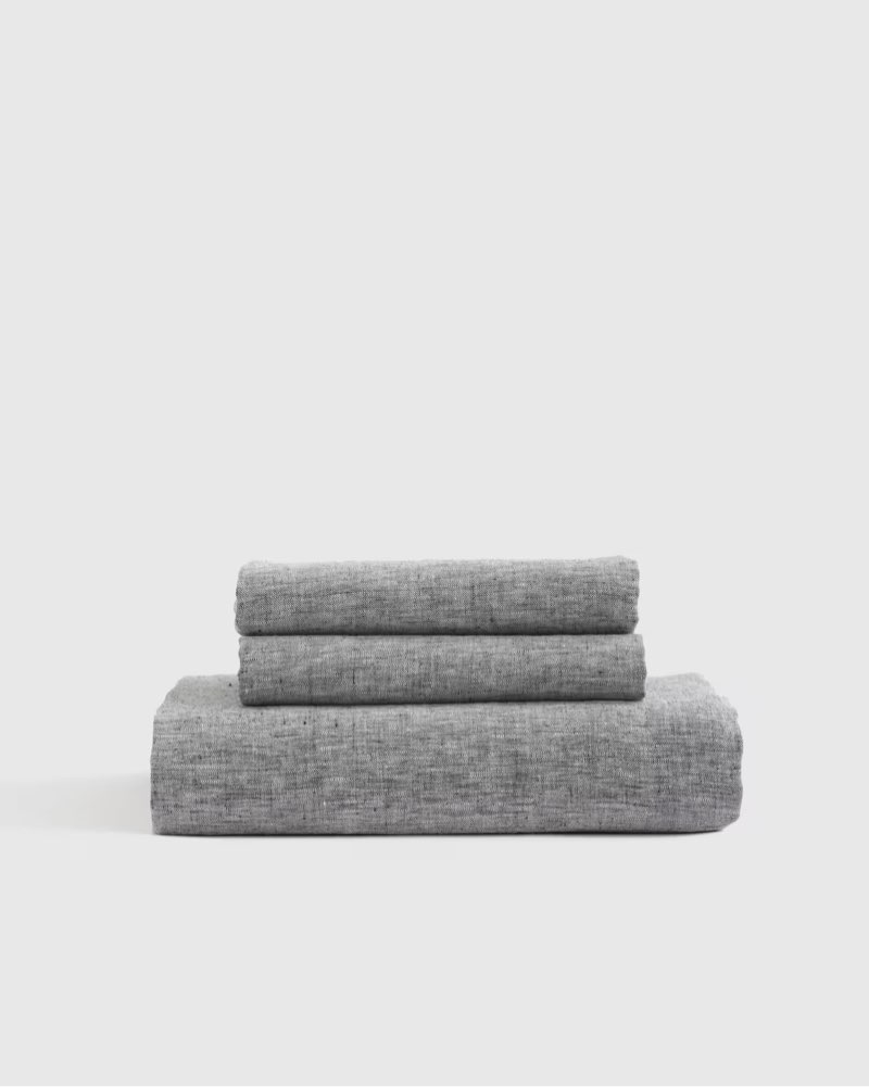 european linen fitted sheet set 4 cover pillow and 1 cover charcoal chambray size queen