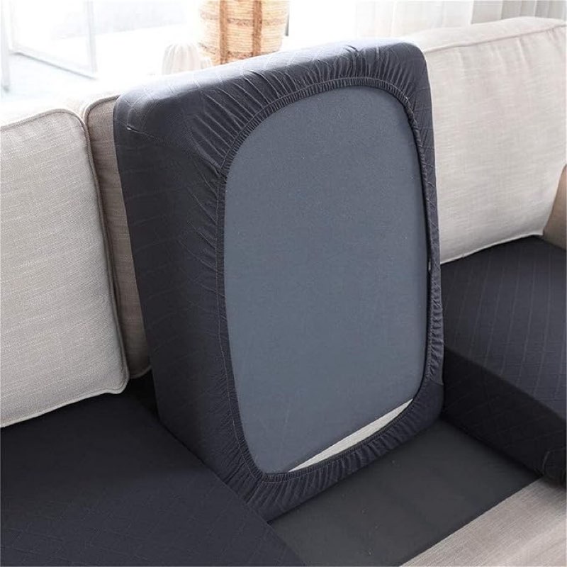 Sofa Seat Cushion Covers,High Stretchy Jacquard Couch Cushion Slipcovers Furniture Protector Tartan Replacement Seat Sofa Cover for Pets&Kids (I dont know the side)))