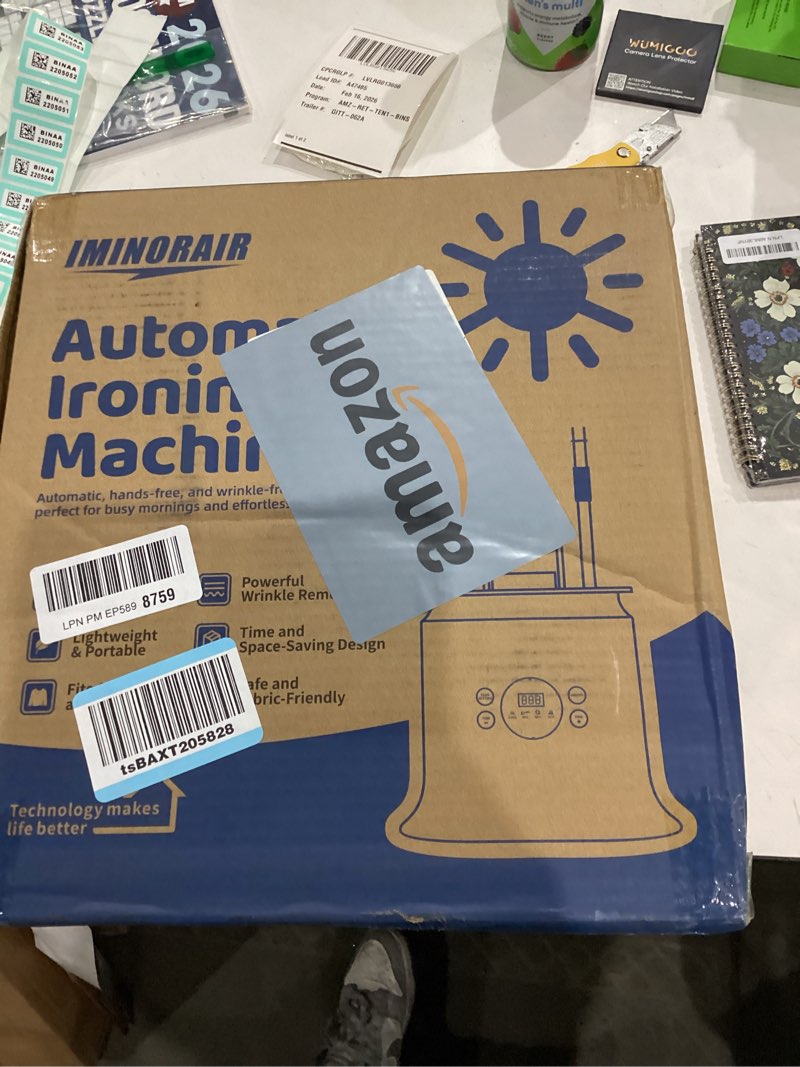 Condition photo showing As Is for Automatic Ironing Machine, Portable Hands-Free Wrinkle Remover for Shirts & Pants, Gentle on All Fabrics, Ironing Machine Perfect for Apartments, Business Travel & Small Spaces White