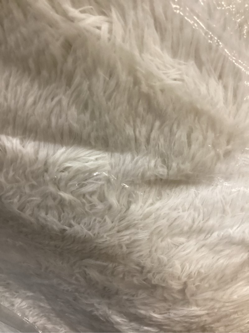 Condition photo showing Good Condition for merelax soft modern indoor large shaggy rug for livingroom bedroom dorm kids room home decor, non-slip plush fluffy furry fur area rugs comfy nursery accent floor carpet 9x12 feet, ivory