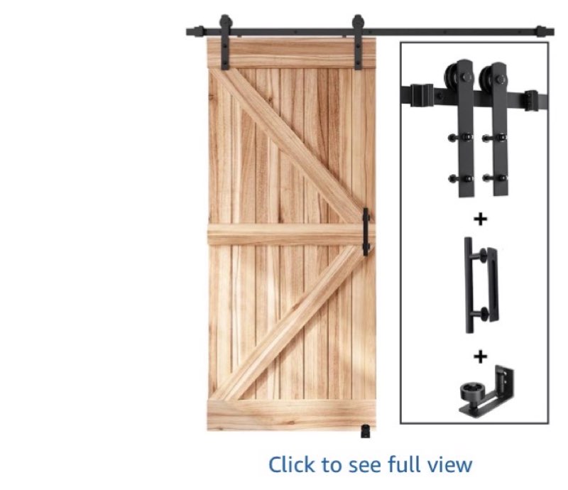 EaseLife 6.6 FT Brushed Nickel Sliding Barn Door Hardware Track Kit,Straight Pulley,Heavy Duty,Slide