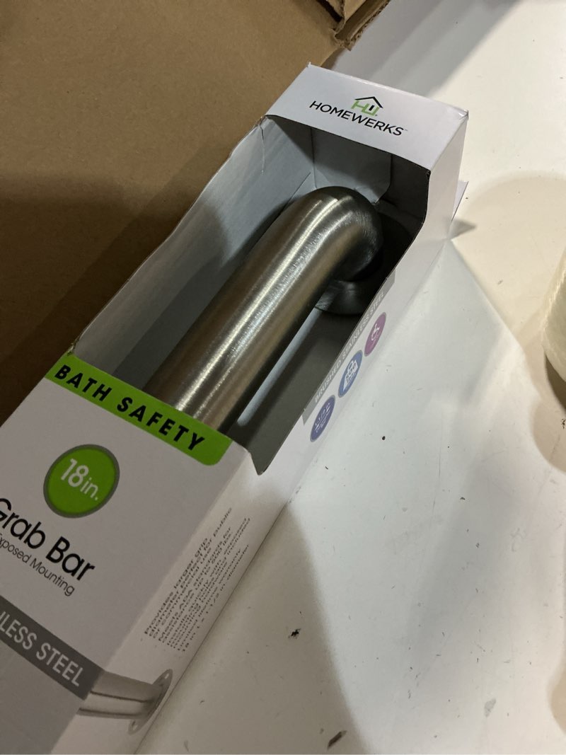 Condition photo showing Good Condition for homewerks 068 hw11218ss 18 inch bathroom grab bar with 1-1/2 inch diameter and exposed screws ada compliant - brushed stainless steel 1.5 inch diameter 18 inch