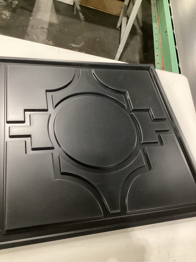 Condition photo showing As Is for Plastic decorative ceiling tile 2’x2’