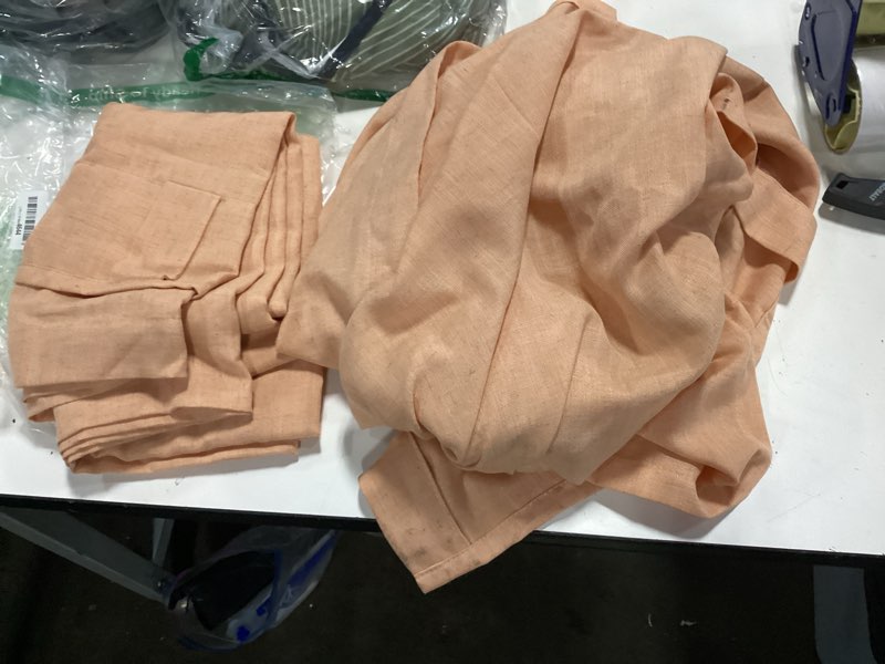 Condition photo showing Good Condition for decoruhome linen semi sheer curtains 90 inch long, 2 panels light filtering curtains drapes with rod pocket and back tab for living room bedroom farmhouse fall decor, rust, w52 x l90 52"w x 90"l (pack of 2) rust