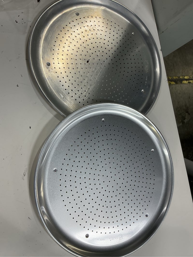 Condition photo showing As Is for nordic ware naturals 16" air crisp perforated aluminum pizza pan, set of 2