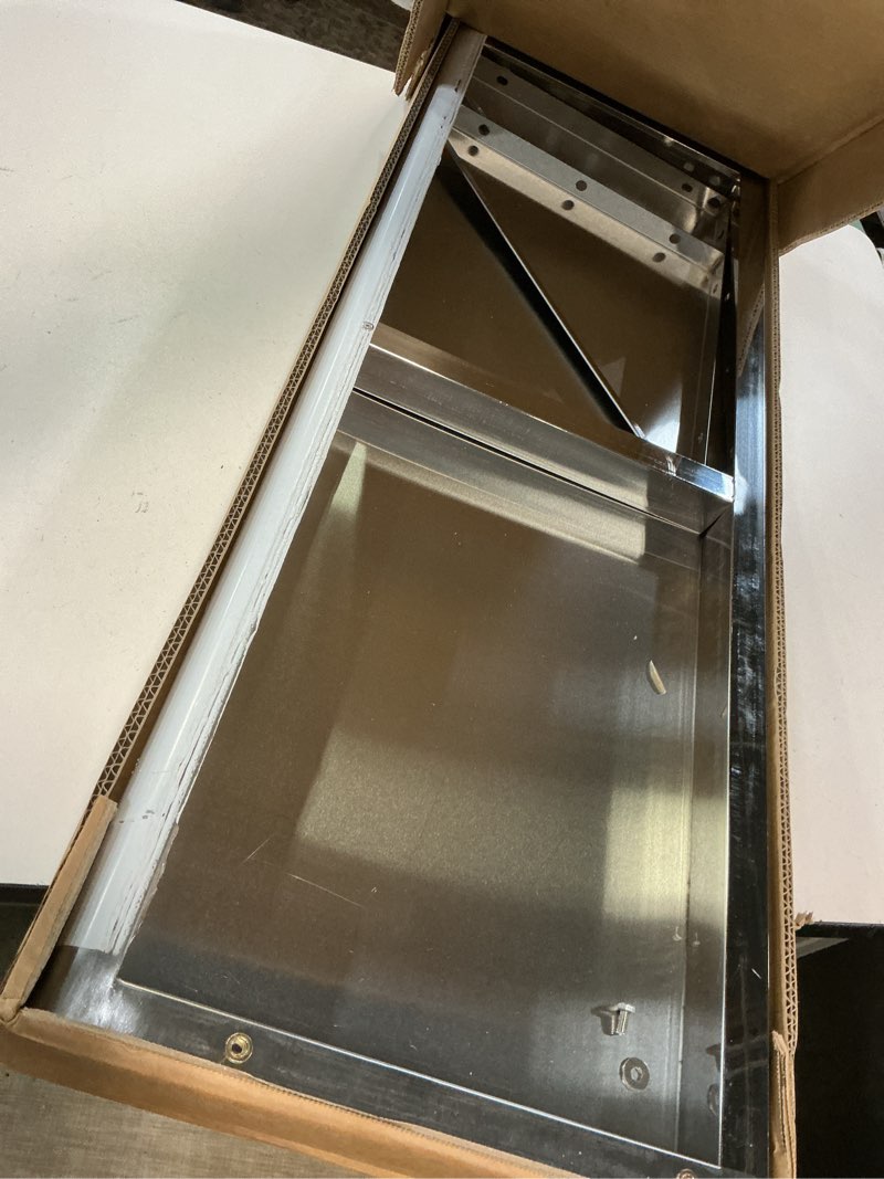 Condition photo showing Good Condition for stainless steel shelf 12"x48", space-saving wall mounted shelving, 320lb heavy duty steel shelves with easy-clean surface for kitchen, restaurant, bar, hotel (commercial & home use)