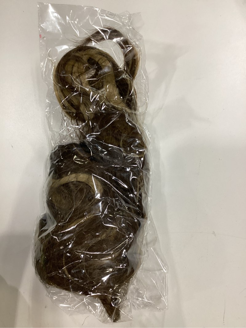 Condition photo showing Good Condition for FLUFYMOOZ Wavy Curly Claw Clip Ponytail Extension, 18 Inch Natural Fake Ponytail Synthetic Hairpiece for Women (Medium Brown Ash Blonde)