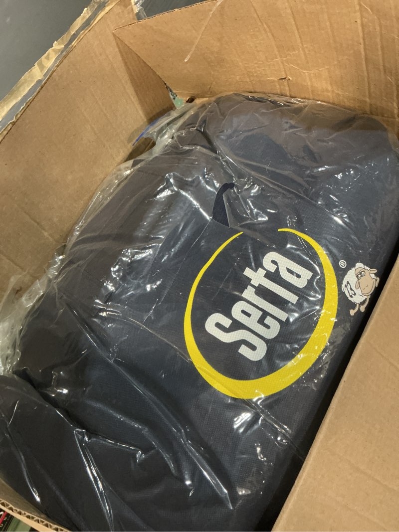 Condition photo showing As Is for Serta Goose Feather Down Fiber Cotton Comforter Queen Size - 100% Cotton Duvet Insert - Hotel Luxury Hypoallergenic Bedding Comforter All Season Medium Warmth 90 x 90 Inch White Full/Queen All Season