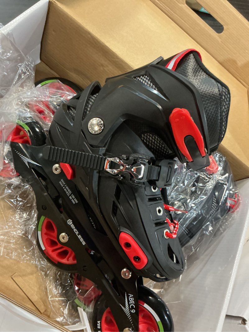 Condition photo showing Good Condition for endless el1033 inline adjustable skate | color: red | size: medium (us1-us5) | for kids 6 to 12 year