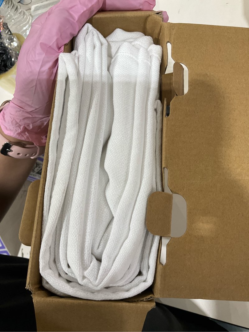 Condition photo showing As Is for MIULEE White Linen Polyester Tablecloth 60x84 Inch Spring Rectangle Table Cloth Waterproof,Stain Resistant for Dining Party Wedding 84" x 60" (Rectangular) White