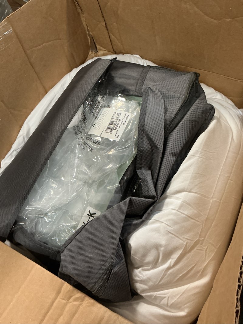 Condition photo showing As Is for Litanika White Comforter King Size, 3 Pieces Lightweight Solid Bedding Comforter Set, All Season Fluffy Bed Set (104x90In Comforter & 2 Pillowcases) King (104"x90") 03 - White