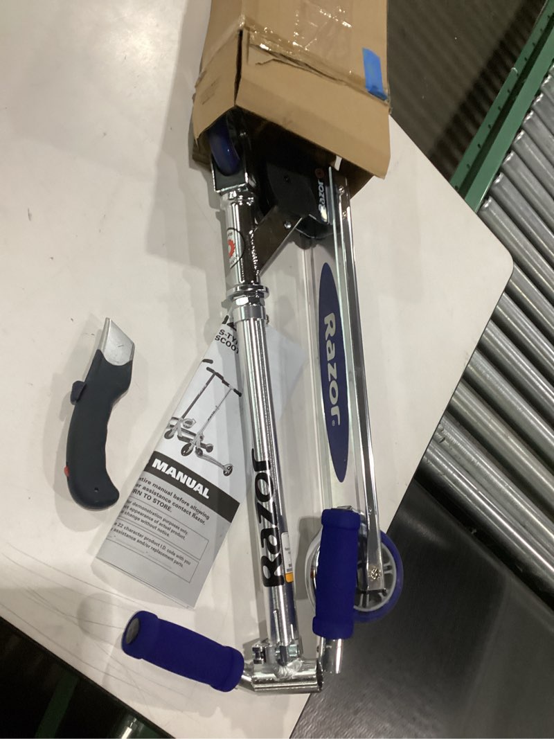 Condition photo showing New/Like New for Razor A Kick Scooter for Kids - Lightweight, Foldable, Aluminum Frame, and Adjustable Handlebars Blue