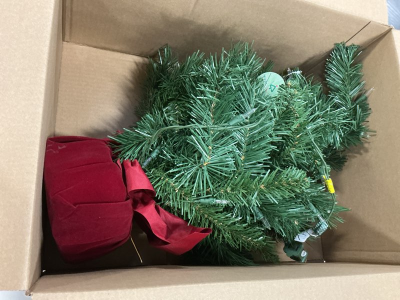 Condition photo showing Good Condition for Kunjocy 4 Pieces 14" Snowy Artificial Cypress Pine Needles Branches Fake Frosted Pine Picks Greenery