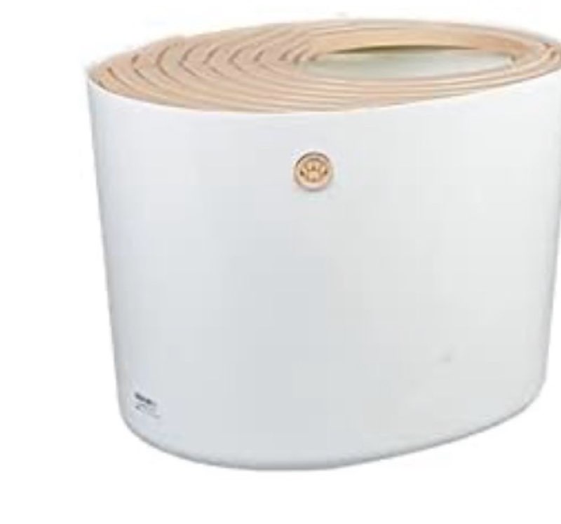 Pet Toilet Top-Entry Cat Litter Box with Anti-Sand Cat Toilet Snail Cat Litter Box Semi-Enclosed Cat Supplies Large Space Cat Litter Box (Color : B)