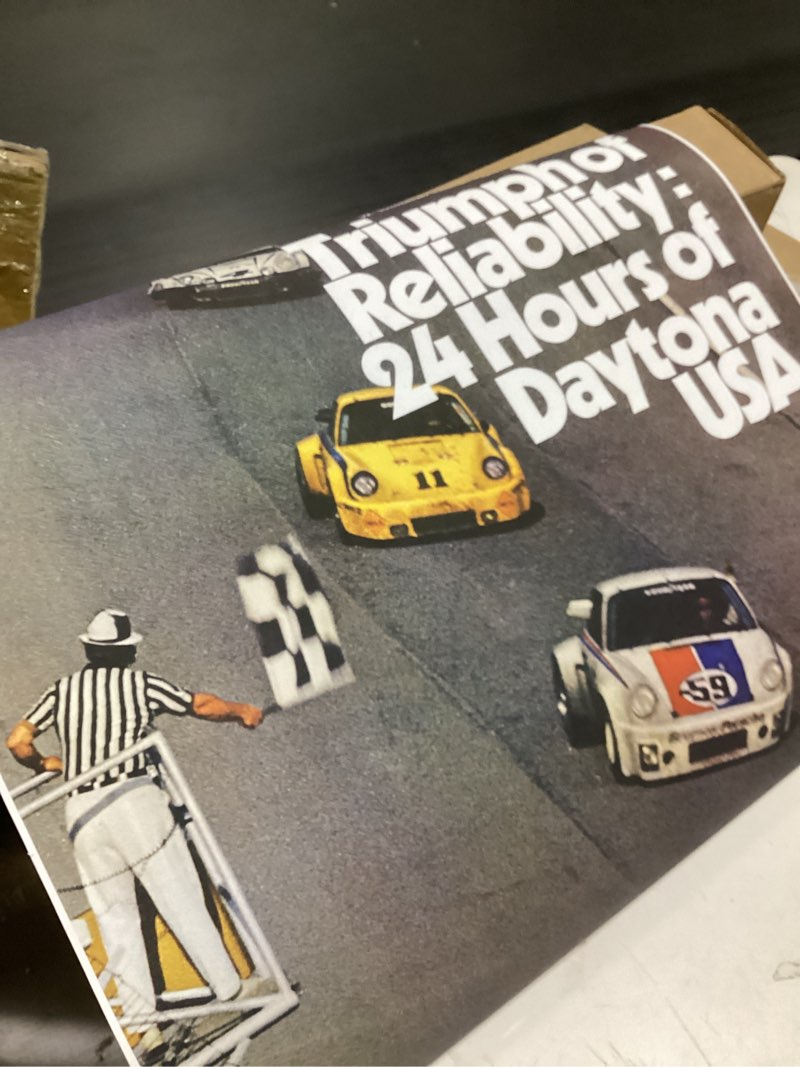 Condition photo showing Good Condition for historic pictoric porsche race 1975 - vintage usa poster print (24in x 30in)