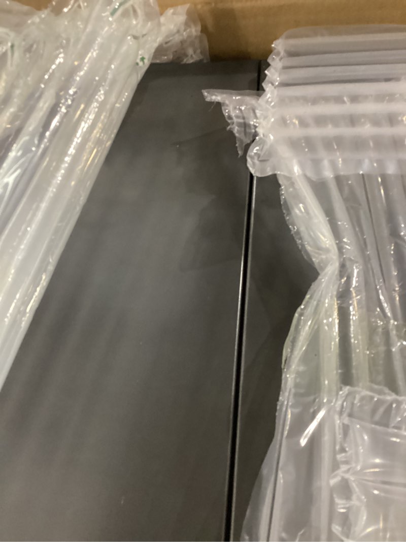 Condition photo showing New/Like New for Dual-purpose Outdoor BBQ Charcoal Grill with Side Table, Foldable Cart Table with Wheels for Outdoor Backyard, Patio and Parties (Dustproof Gray)