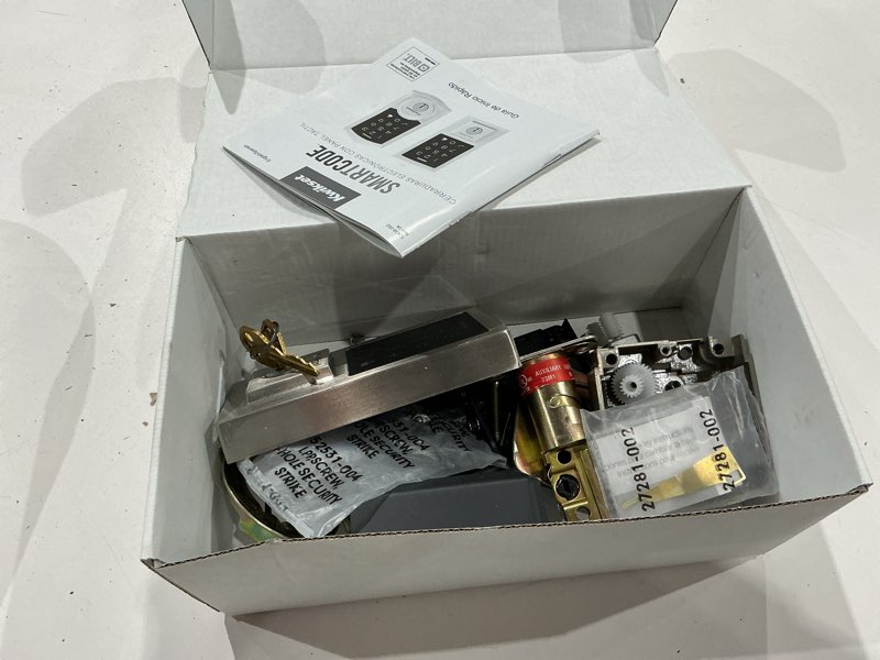 Condition photo showing As Is for kwikset 270 smartcode satin nickel metal electronic touch pad deadbolt