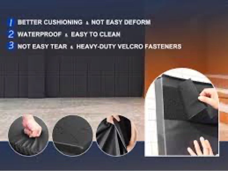 VANCL Heavy Duty I-Beam Flange Pad - 3FT Tall, 2" Thick High-Density Sponge Padding with Durable Mes