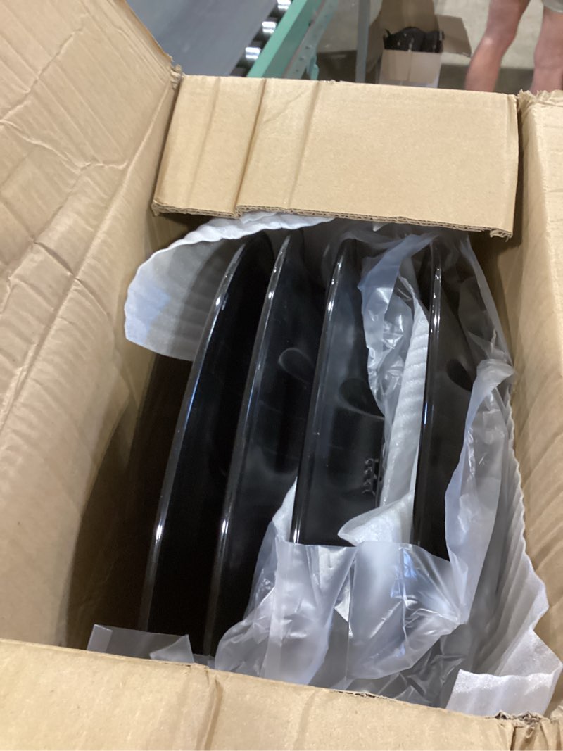 Condition photo showing As Is for 16inch wheel skins for 2003-2014 chevy express/savana g1500 g2500 g3500 h1500, 15-25 express/savana 2500 3500 glossy black wheel covers sets of 4, snap-on wheel skin replacement set