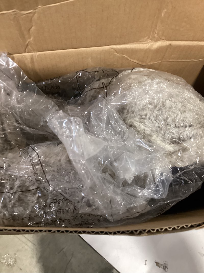 Condition photo showing As Is for Bedsure GentleSoft Fluffy Fuzzy Faux Fur Throw Blanket for Couch, Soft Sherpa Fleece Cozy Gifts for Women, Plush Bed Blanket Christmas Room Decor for Men, Thick Warm Minky Teen Gifts Winter Bedding 01- Tie Dye Grey Throw (50" x 60")