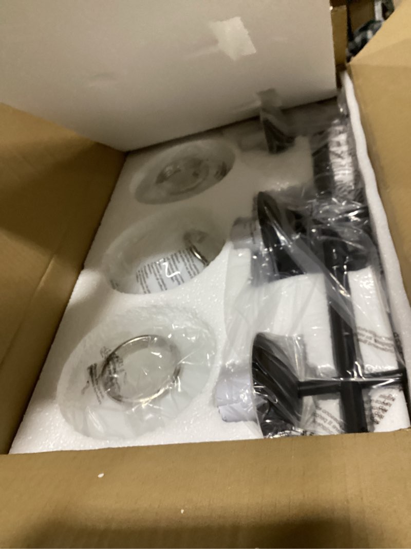 Condition photo showing New/Like New for aijiasi black bathroom vanity light, 3-light bathroom lighting fixtures over mirror with milky white globe glass shade, mid century modern vanity lights fixture over mirror 22.4 inch black 3-light
