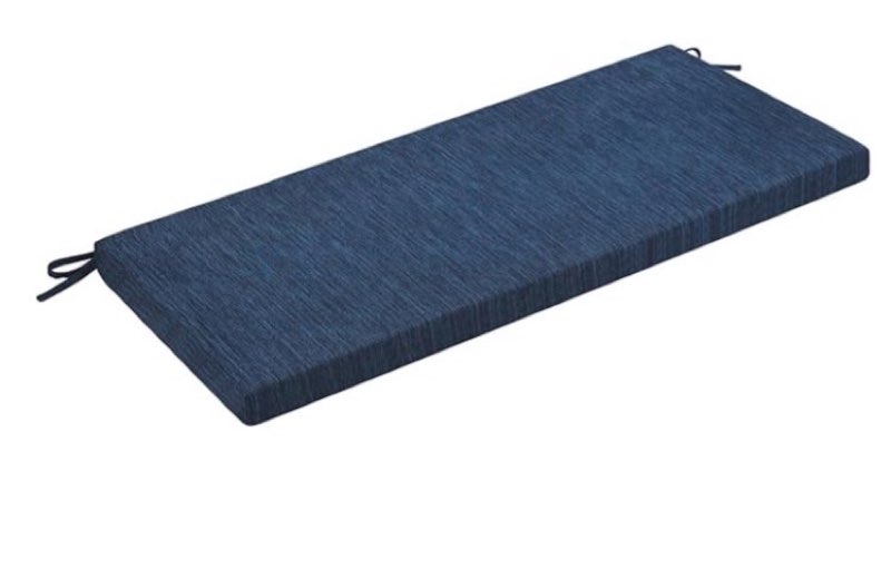 baibu 48 inch classic solid color bench cushion with ties, non-slip indoor rectangle bench seat cushion standard size foam pad with machine washable cover (dark blue, 48x16x1.5 inch)